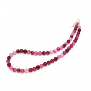 Pink Banded Agate Beaded Necklace
